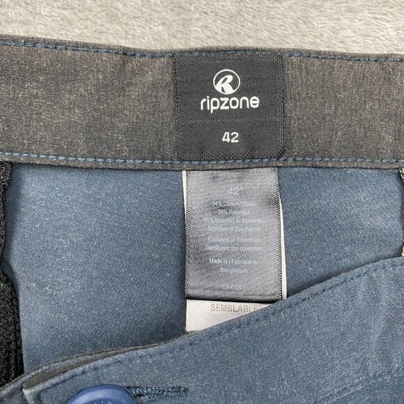 Ripzone Chino Shorts Men's 42 Gray Cotton Stretch Zip Fly Slash Pockets Outdoor - Picture 3 of 13